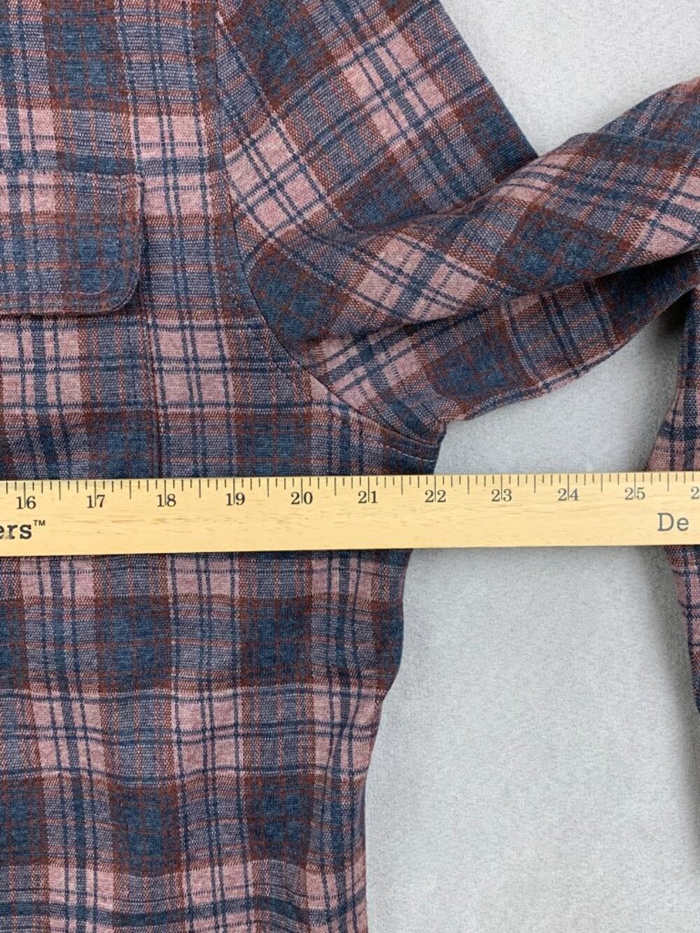 DU/ER Mens Shirt Medium Purple Plaid Flannel Button Up Long Sleeve Performance - Picture 3 of 8
